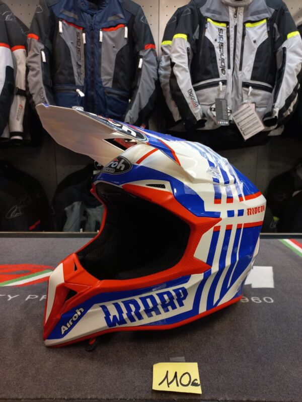 Casco Airoh Wraap Broken Blue Red Gloss - immagine 2